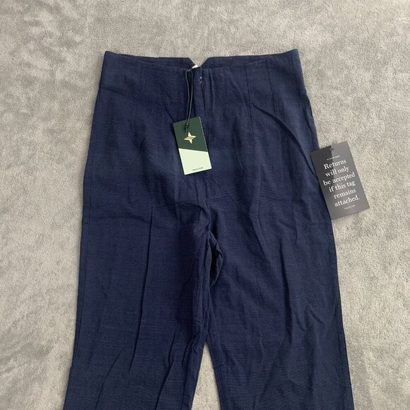 Tuckernuck Pants Womens Size 2 Navy Trouser Casual Cotton Linen Blend 28x27” - Picture 5 of 14